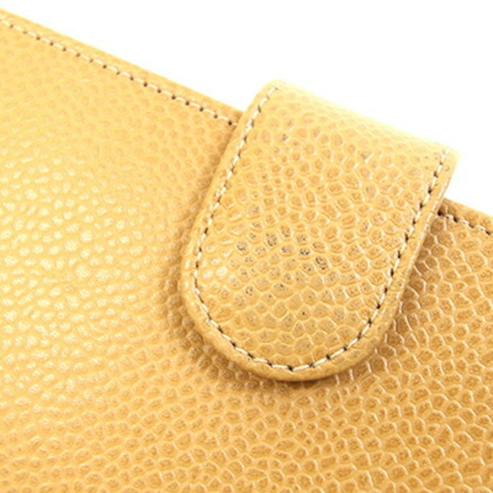 CHANEL Authentic Vintage Cream Caviar Leather Logo Wallet - Picture 7 of 9